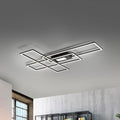 LED taklampe Asmin CCT dimbar svart 99x69 cm forfra