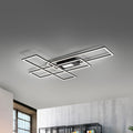 LED taklampe Asmin CCT dimbar svart 99x69 cm forfra