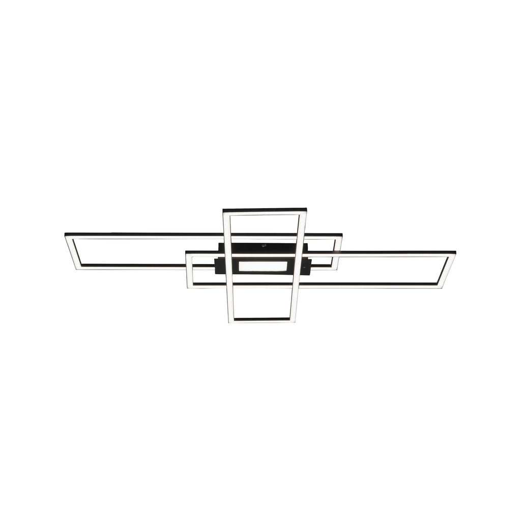 LED taklampe Asmin CCT dimbar svart 99x69 cm montert i rom