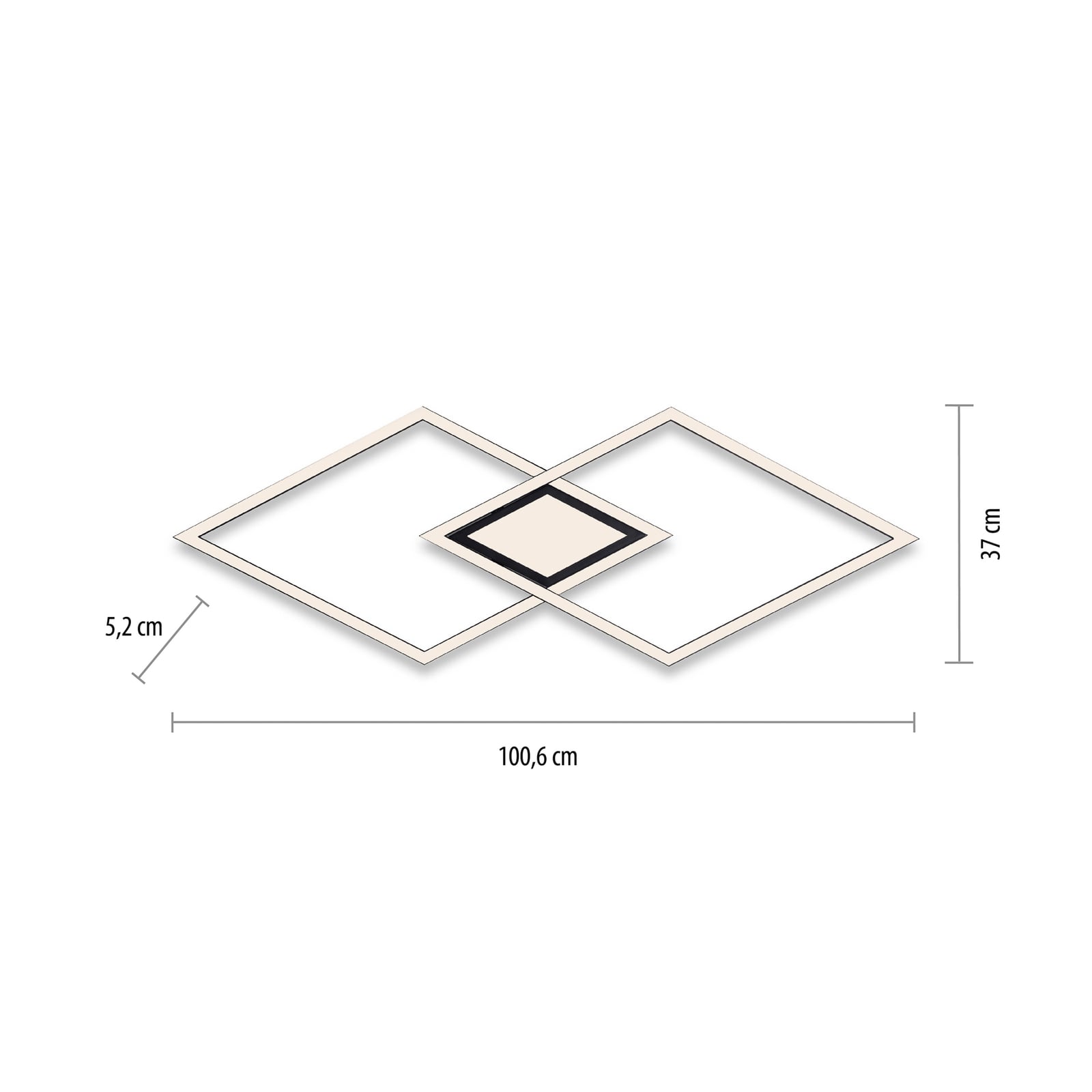 LED taklampe Asmin dimbar svart 106x37 cm CCT 45W montert