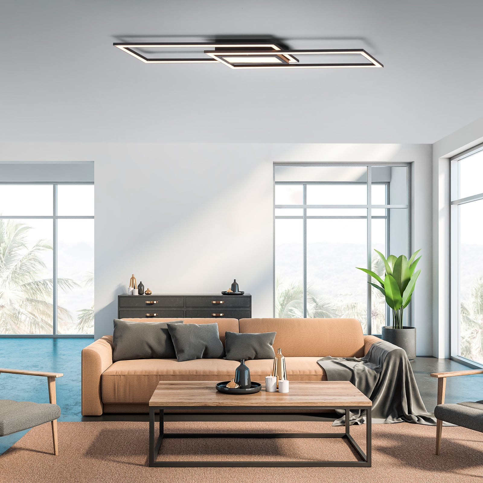 LED taklampe Asmin dimbar svart bakside