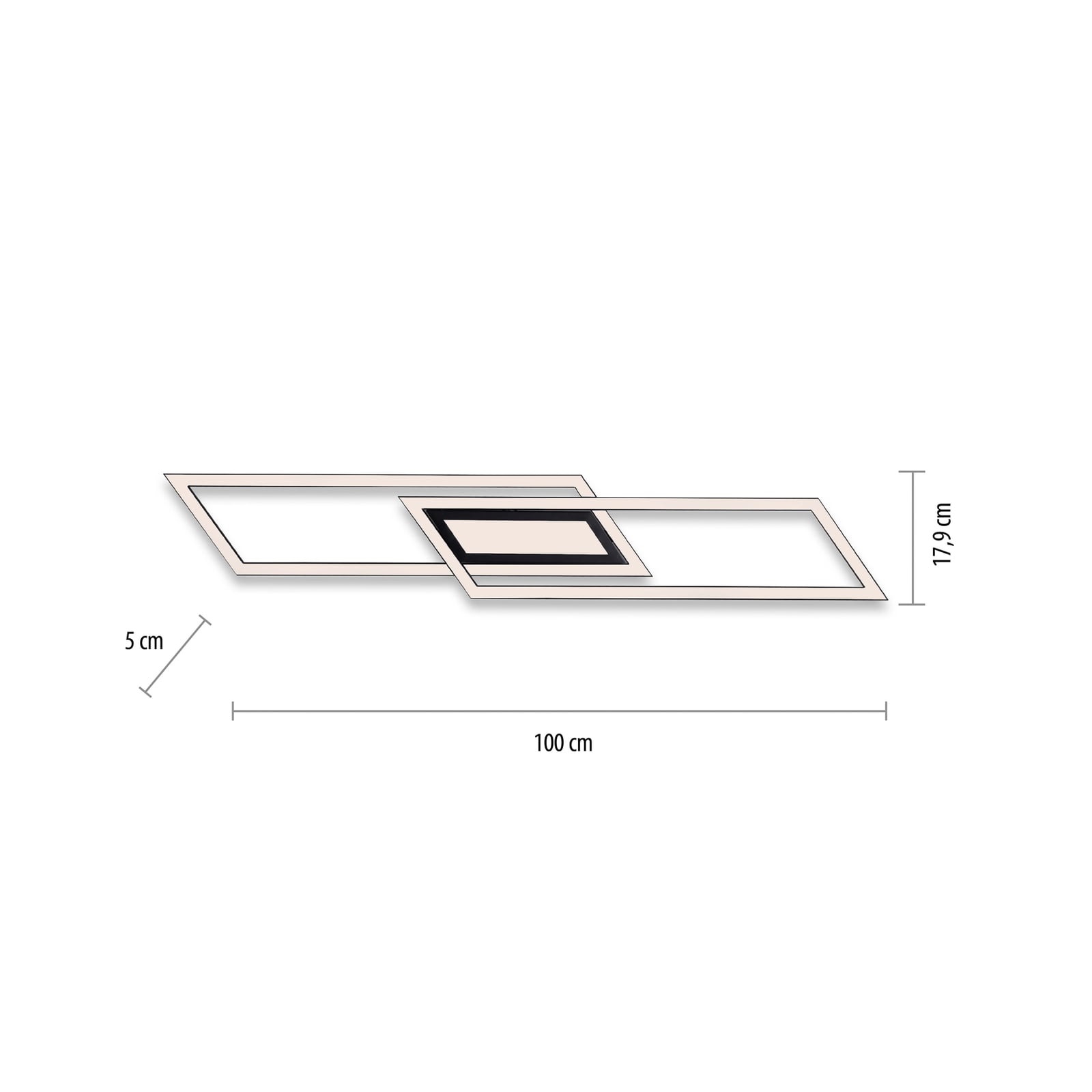 LED taklampe Asmin dimbar svart montert i rom