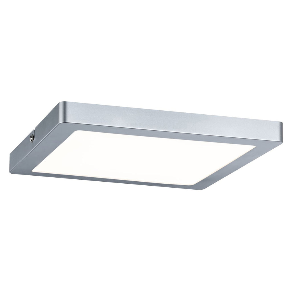 LED taklampe Atria kvadratisk matt krom 22x22 cm dimbar forfra
