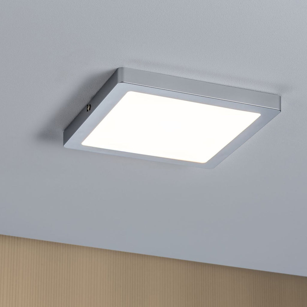 LED taklampe Atria kvadratisk matt krom 22x22 cm dimbar bakside