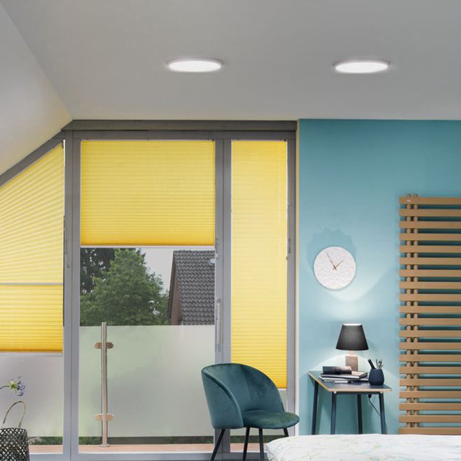 LED-taklampe Atria rund dimbar Ø22 cm hvit matt nærbilde