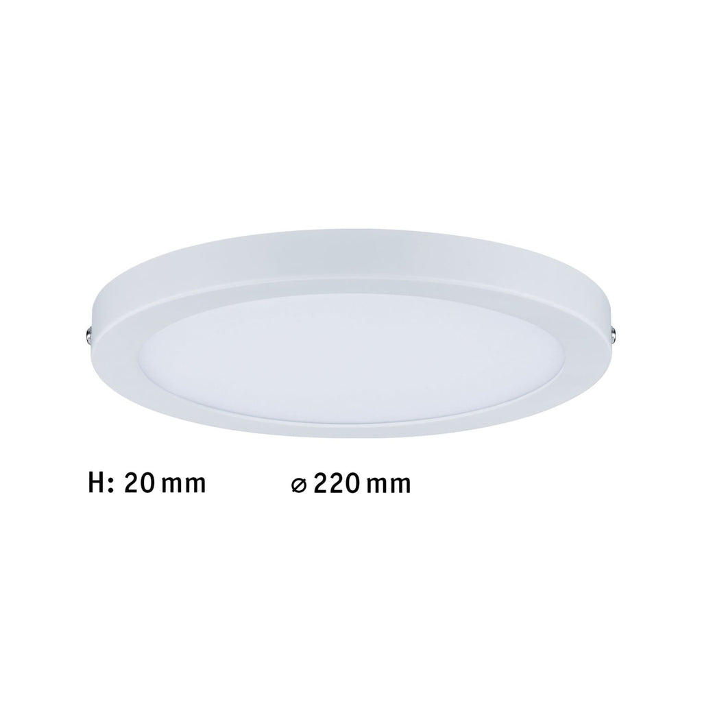 LED-taklampe Atria rund dimbar Ø22 cm hvit matt side