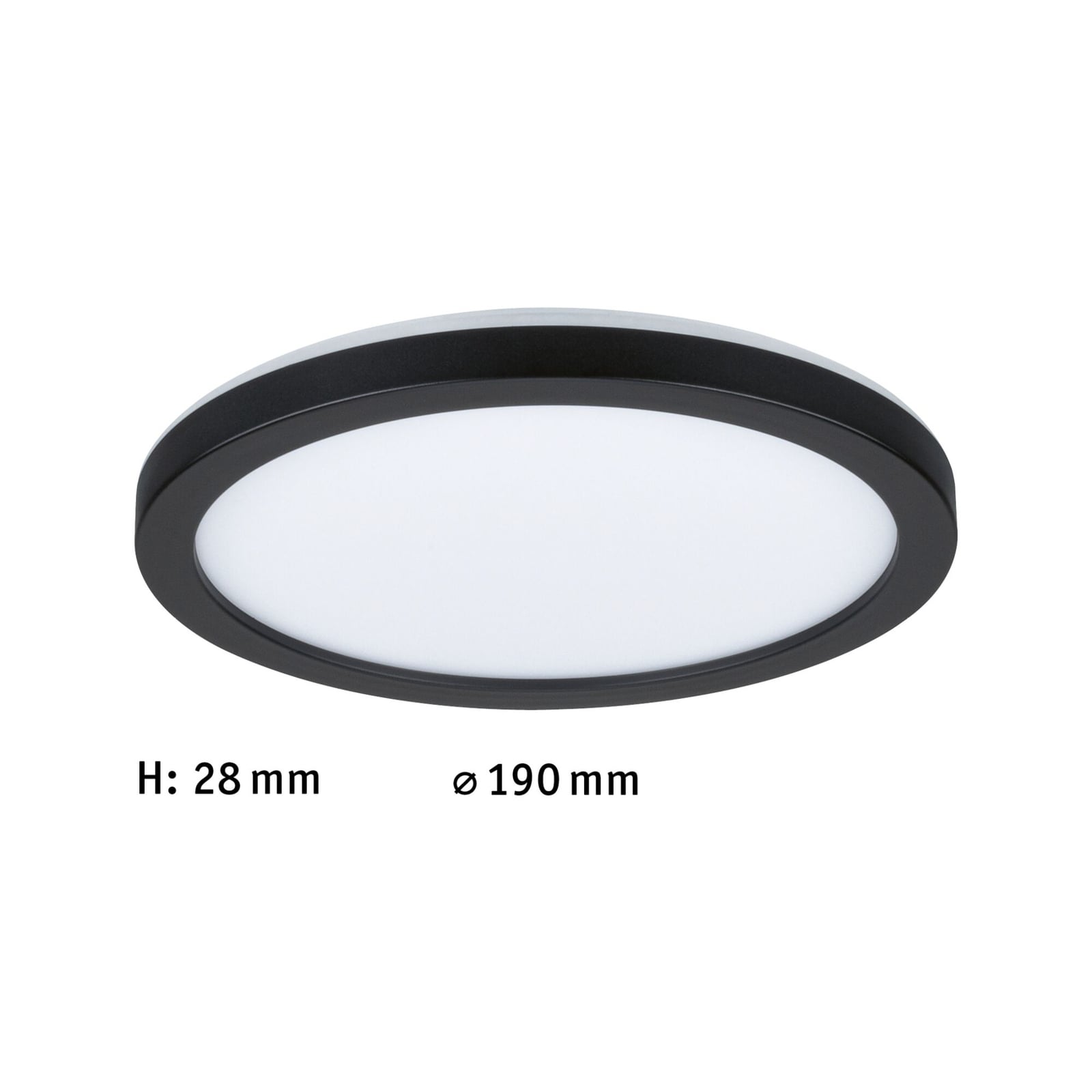 LED taklampe Atria Shine panel svart Ø19 cm varmhvit nærbilde