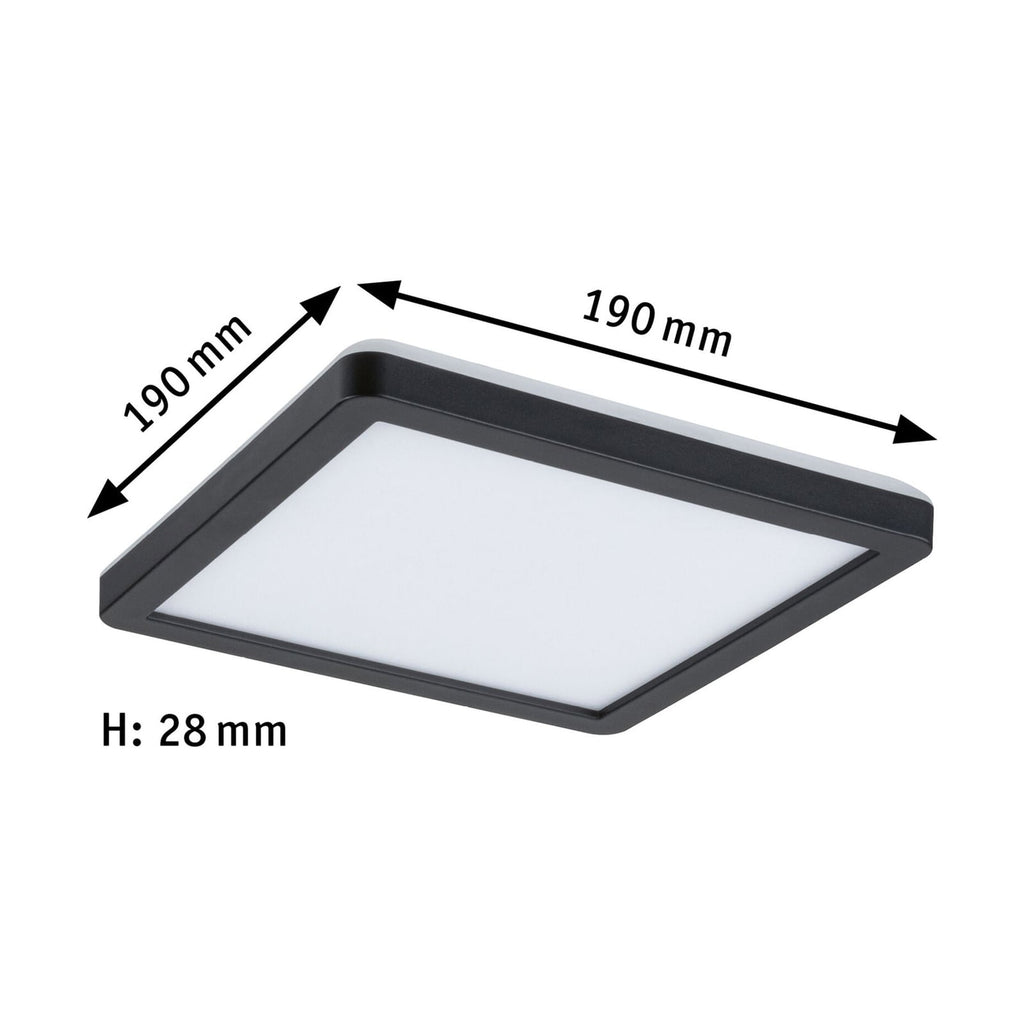 LED taklampe Atria Shine svart 19x19 cm montert i rom