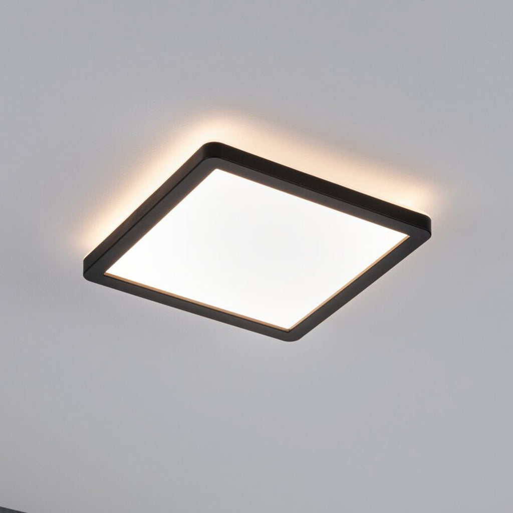 LED taklampe Atria Shine svart 19x19 cm varmhvit forfra