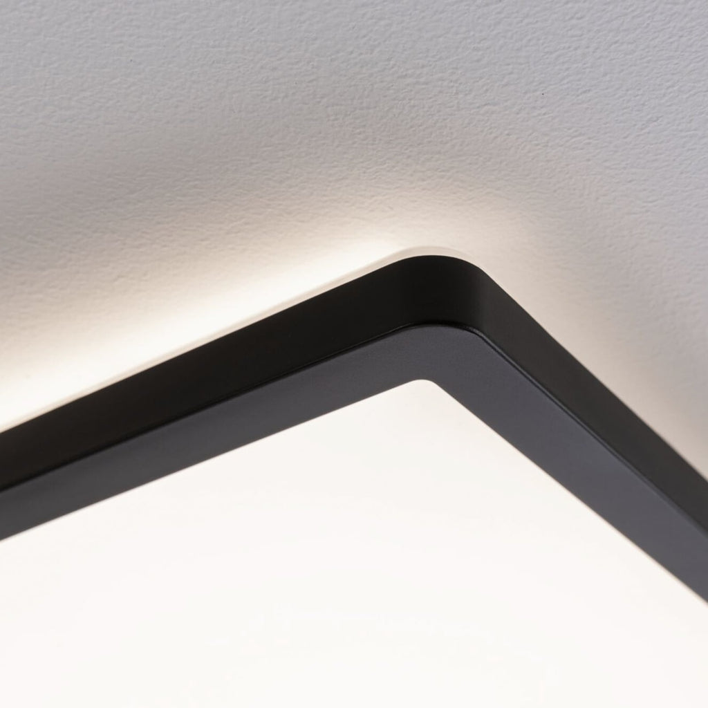 Detalj av LED taklampe Atria Shine svart 19x19 cm varmhvit