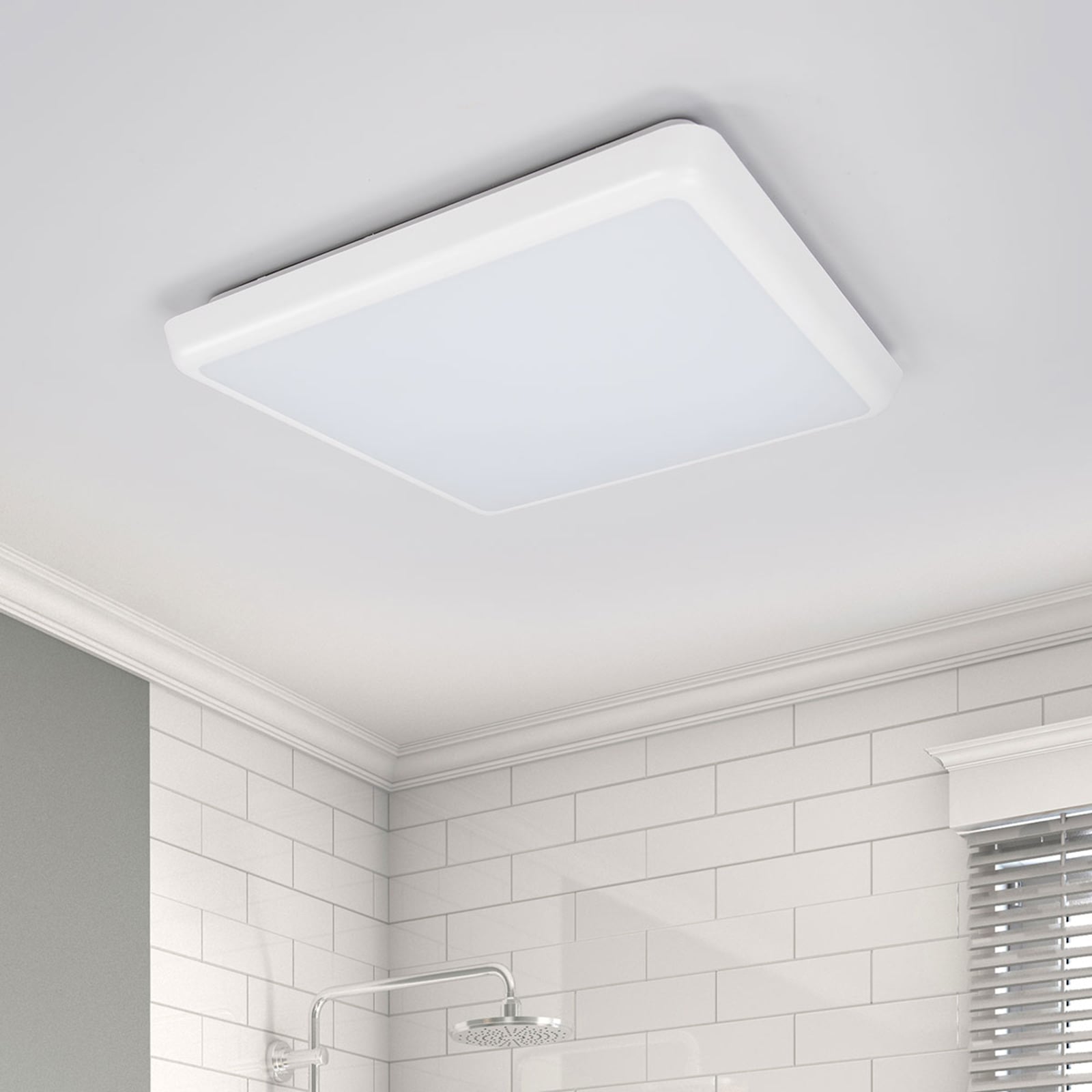 LED taklampe Augustin 30x30 cm hvit IP54 22W forfra