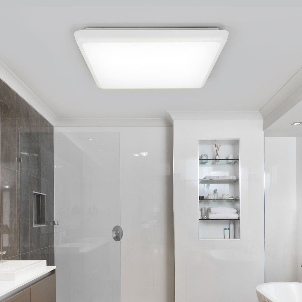 Detalj av LED taklampe Augustin 30x30 cm hvit IP54