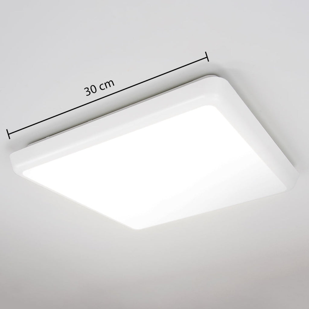 LED taklampe Augustin 30x30 cm hvit IP54 22W sett fra siden