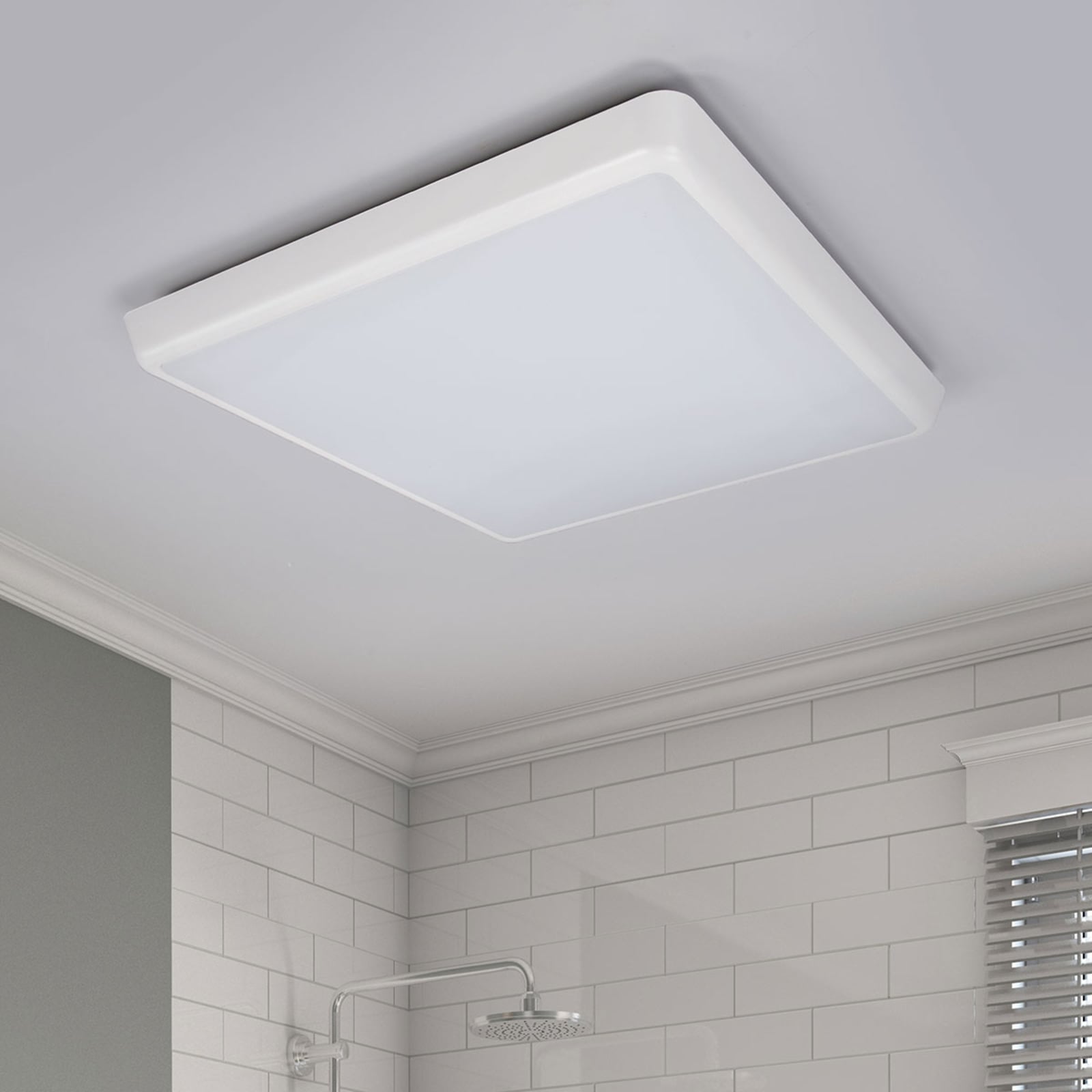 LED taklampe Augustin 40x40 cm hvit IP54 foran