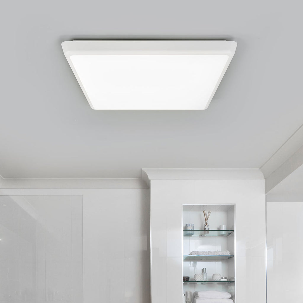 Detalj av LED taklampe Augustin 40x40 cm hvit IP54