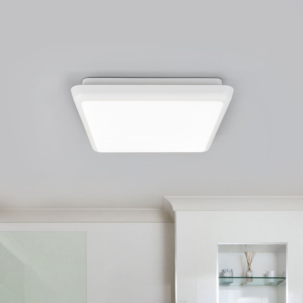 LED taklampe Augustin hvit 25x25 cm 10W IP54 bakside