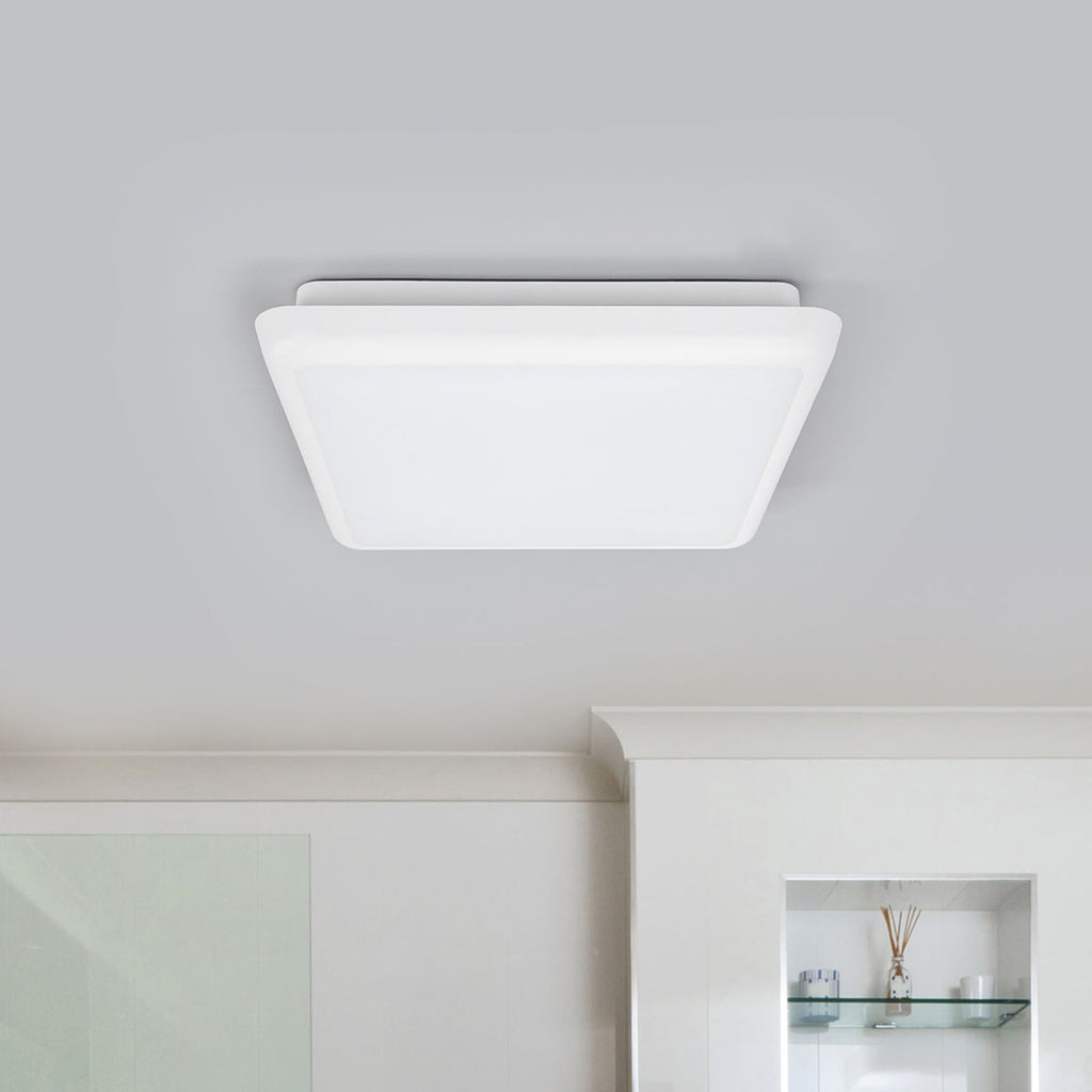 Detalj av LED taklampe Augustin hvit 25x25 cm 10W IP54