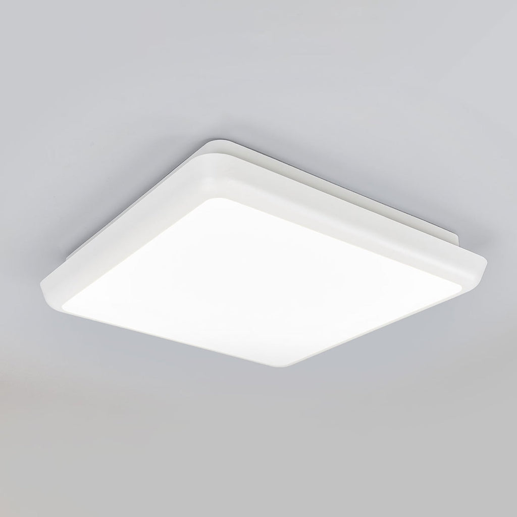 Nærbilde av LED taklampe Augustin hvit 25x25 cm 10W IP54 lyspære