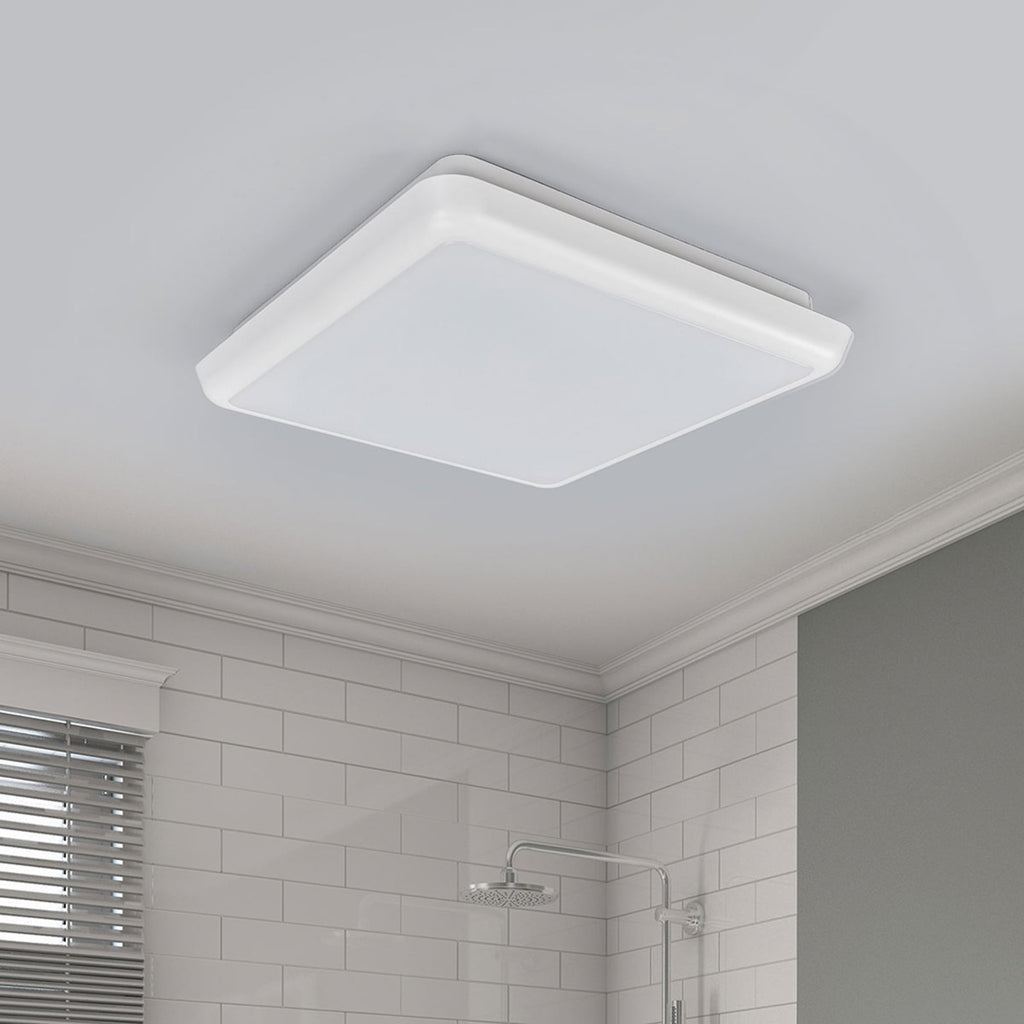 LED taklampe Augustin hvit 25x25 cm 10W IP54 vinklet visning