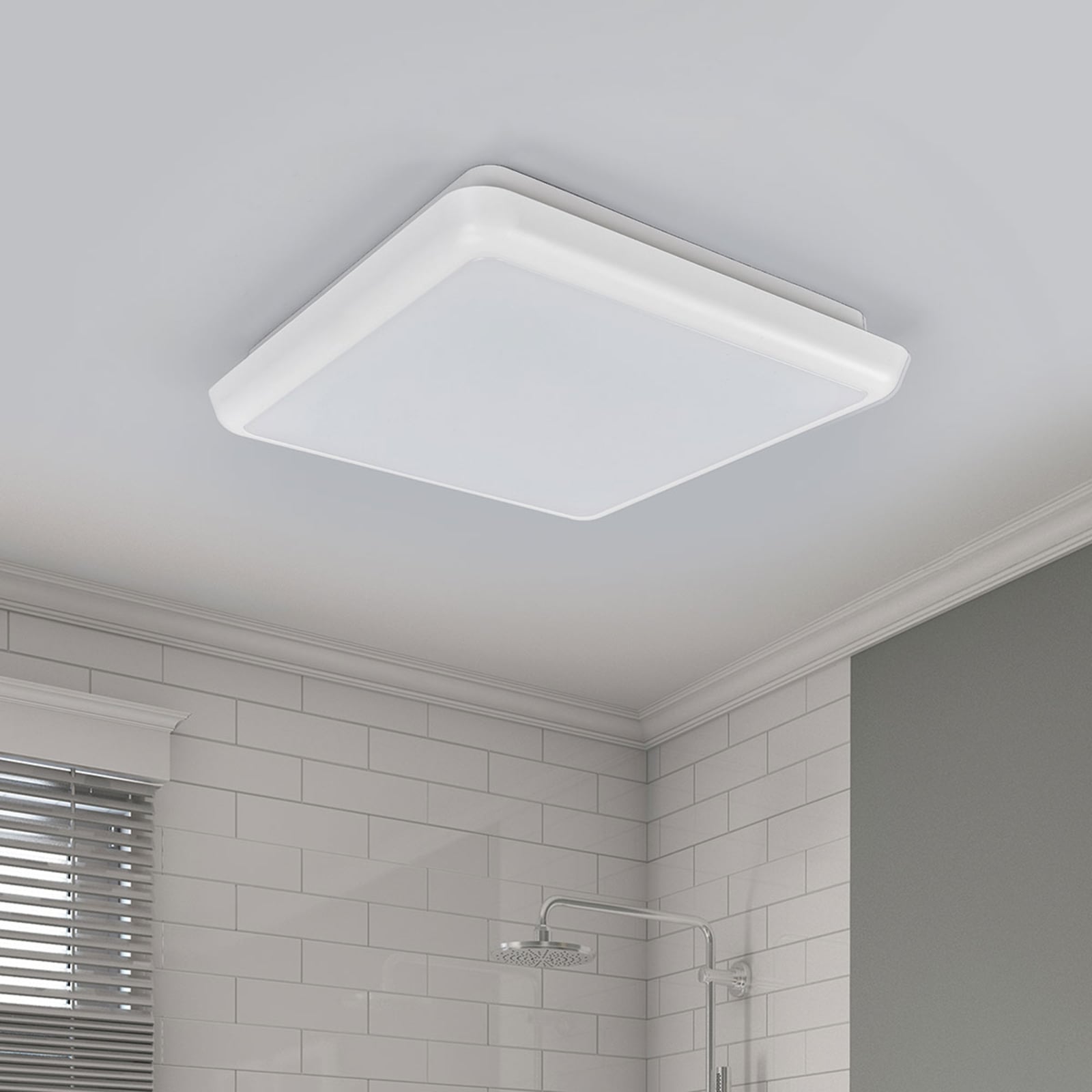 LED taklampe Augustin hvit 25x25 cm 10W IP54 vinklet visning