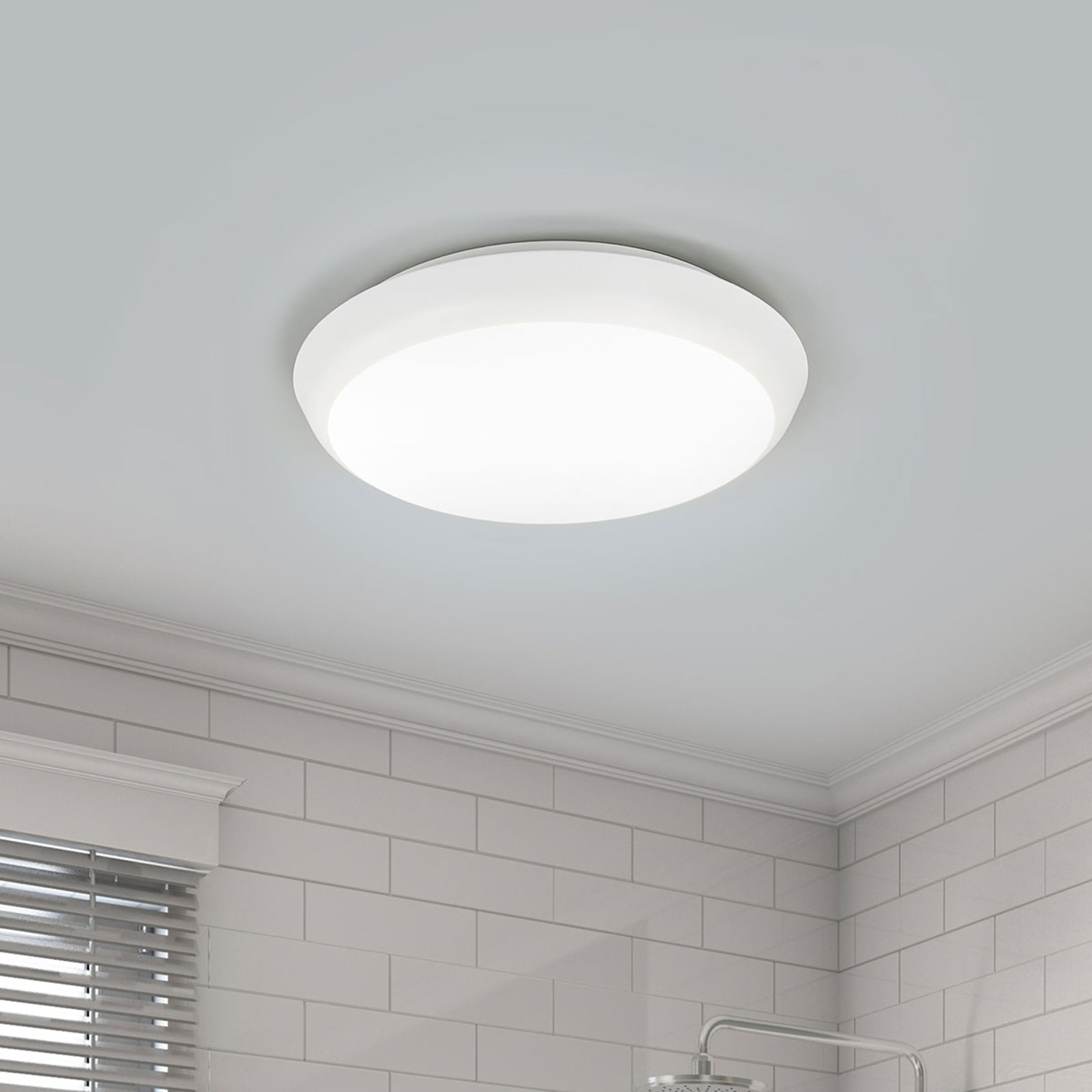 LED taklampe Augustin hvit Ø20 cm 4000K IP54 forfra