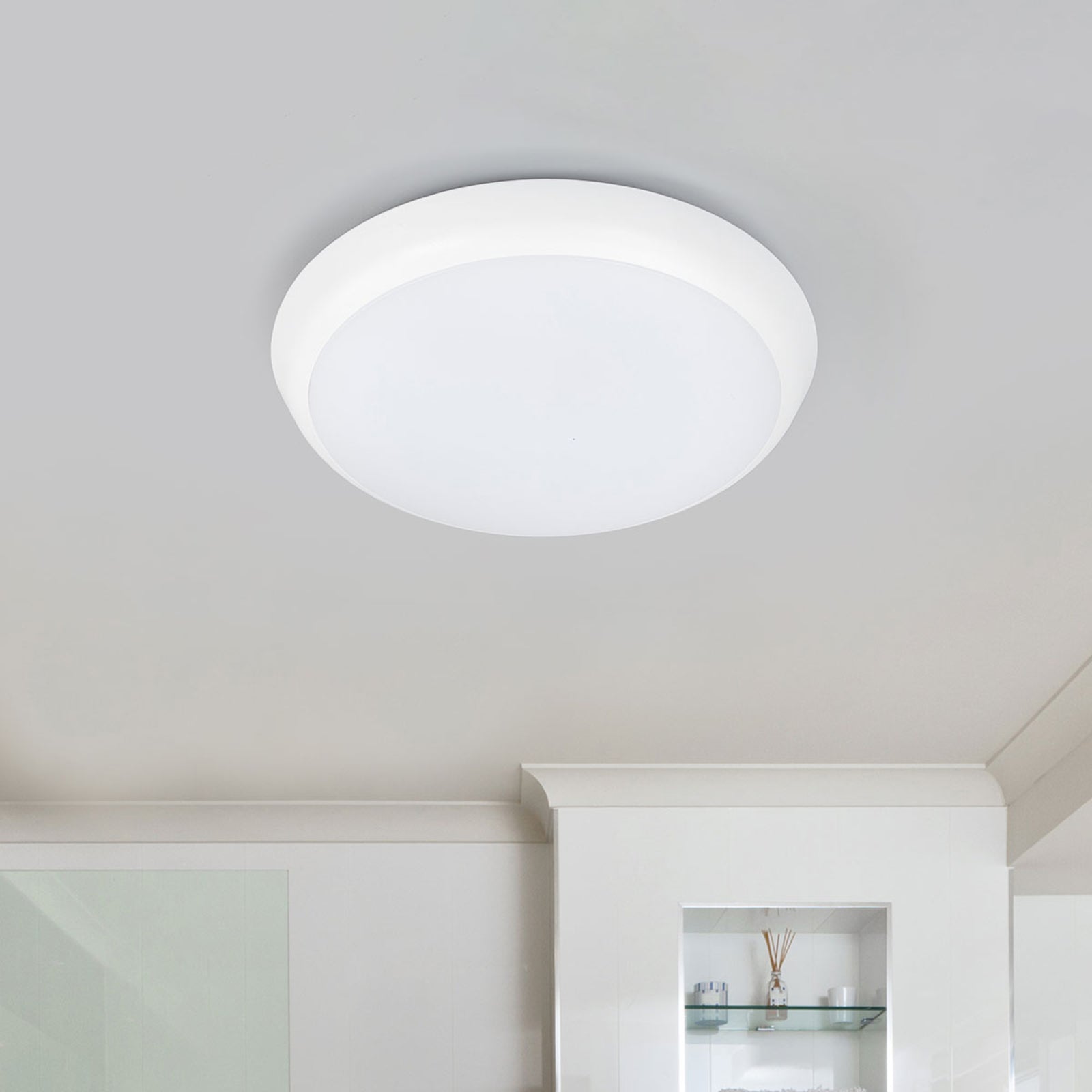 LED taklampe Augustin hvit Ø20 cm 4000K IP54 bakside