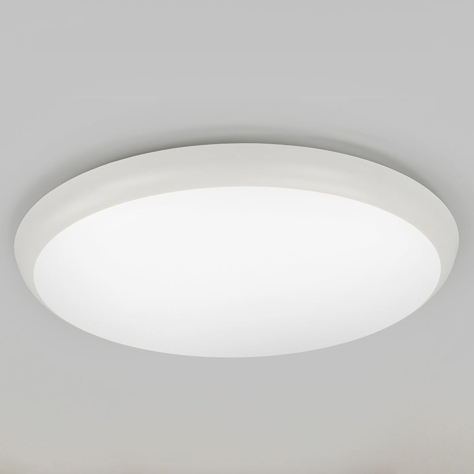 LED taklampe Augustin hvit plast Ø40 cm 4000K IP54 forfra