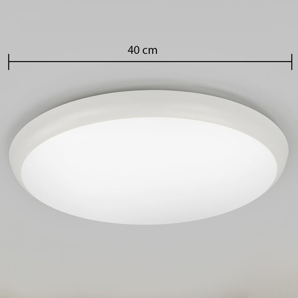 LED taklampe Augustin hvit plast Ø40 cm 4000K IP54 lysbilde