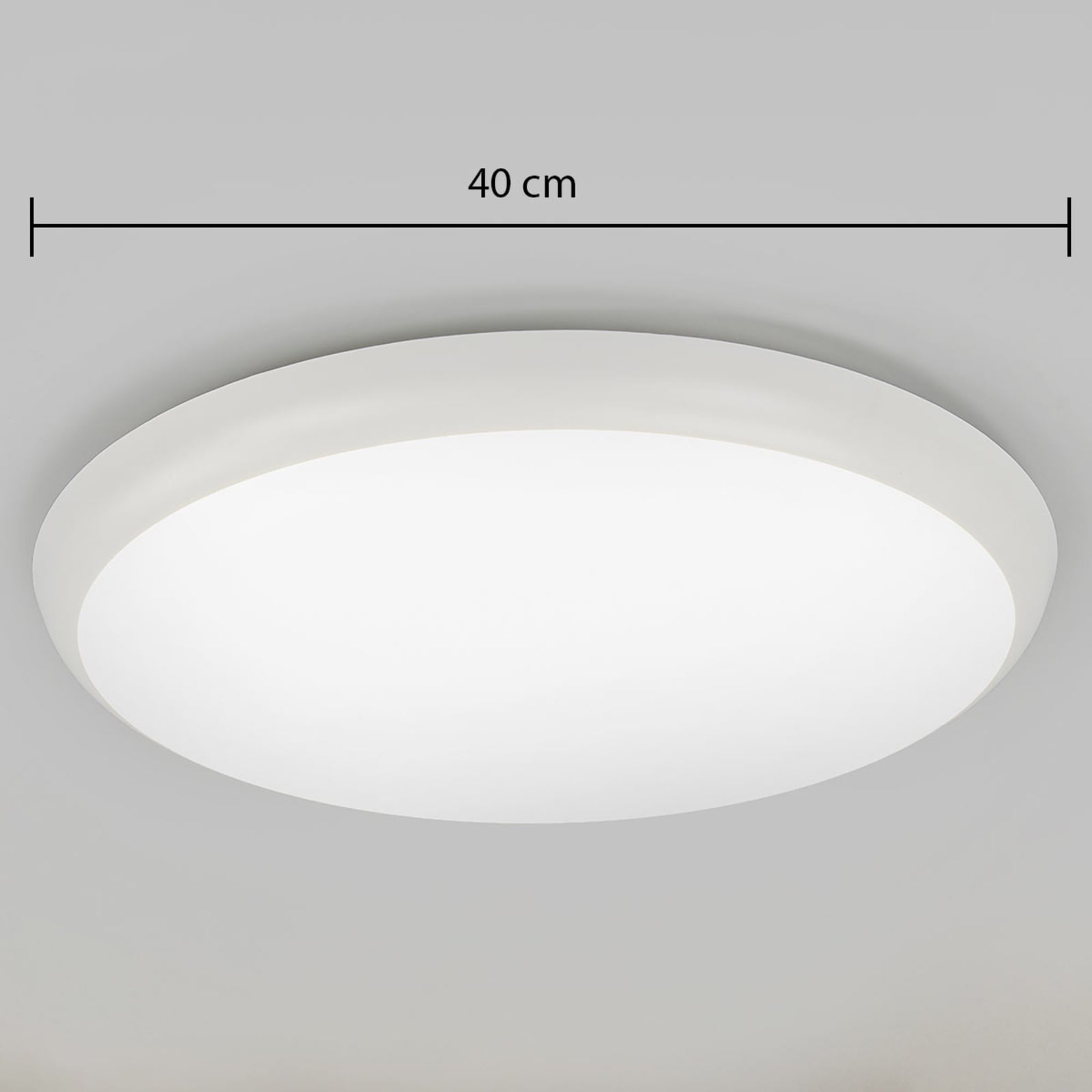 LED taklampe Augustin hvit plast Ø40 cm 4000K IP54 lysbilde