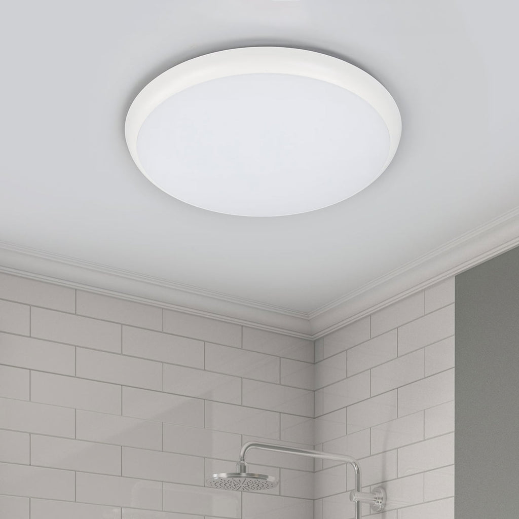 LED taklampe Augustin hvit plast Ø40 cm 4000K IP54 nærbilde