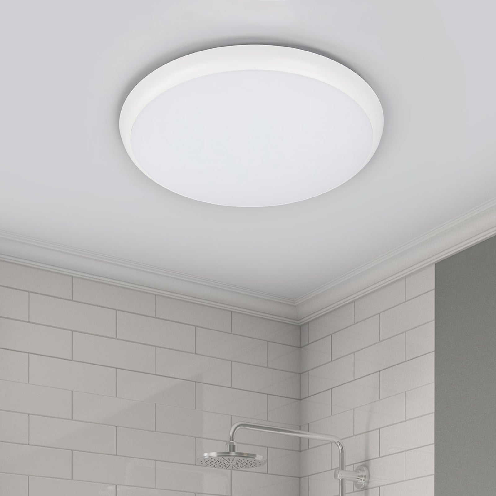 LED taklampe Augustin hvit plast Ø40 cm 4000K IP54 nærbilde