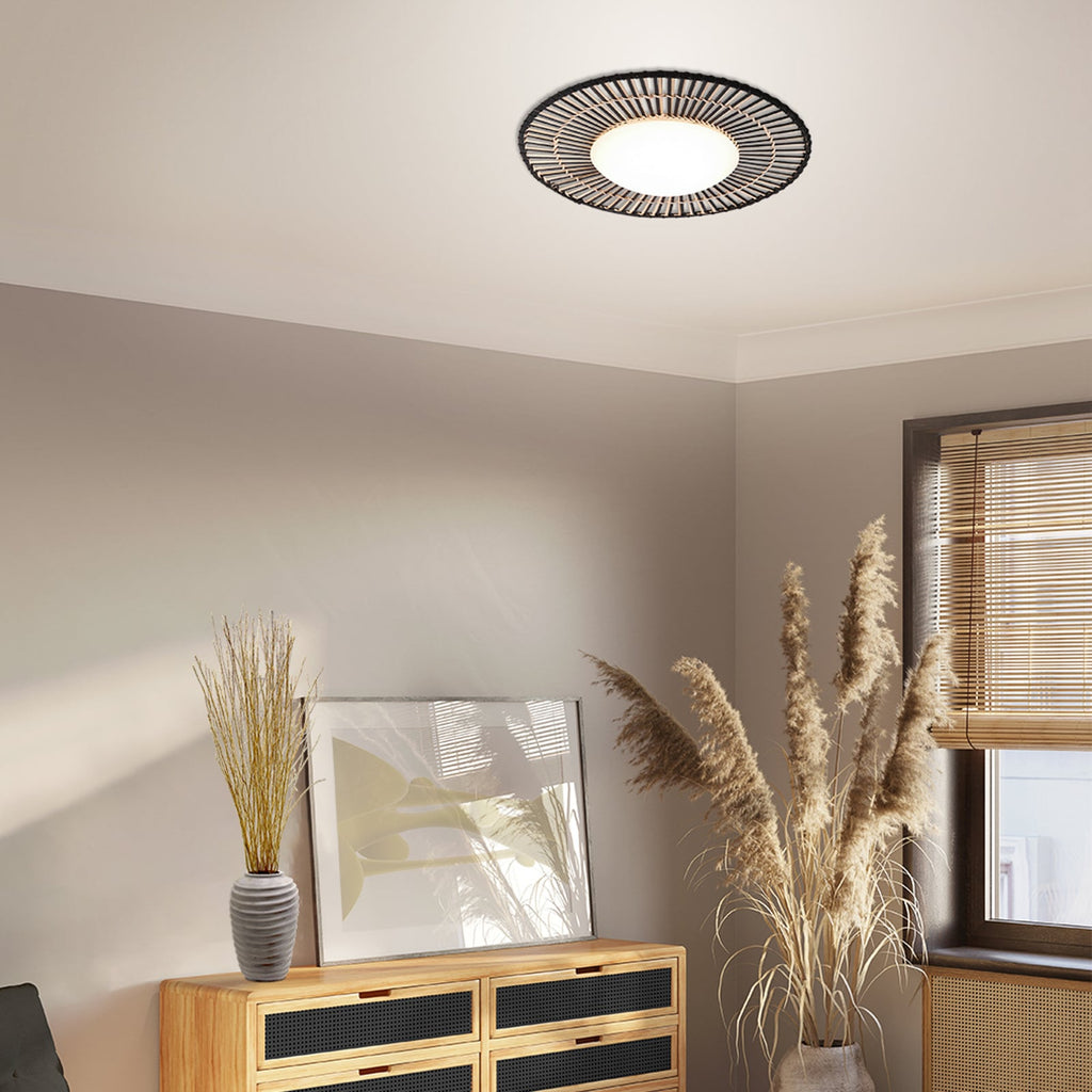 LED taklampe Aura bambus dimbar bakside