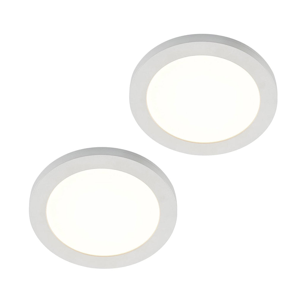 LED taklampe Aureka 2-pakning med sensor hvit forfra