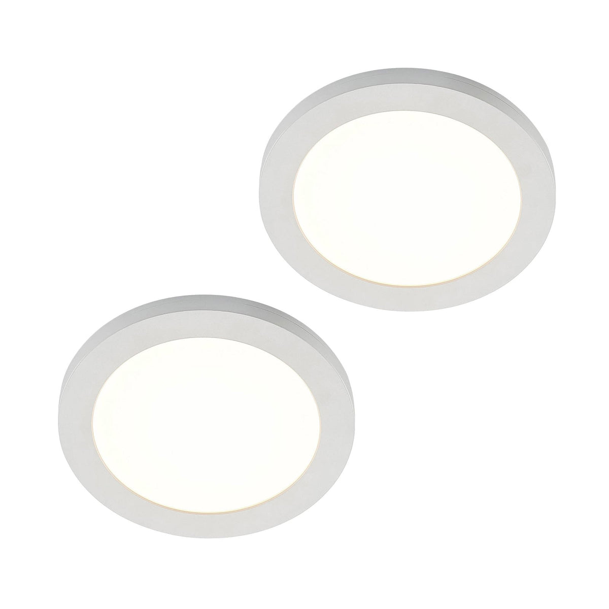LED taklampe Aureka 2-pakning med sensor hvit forfra