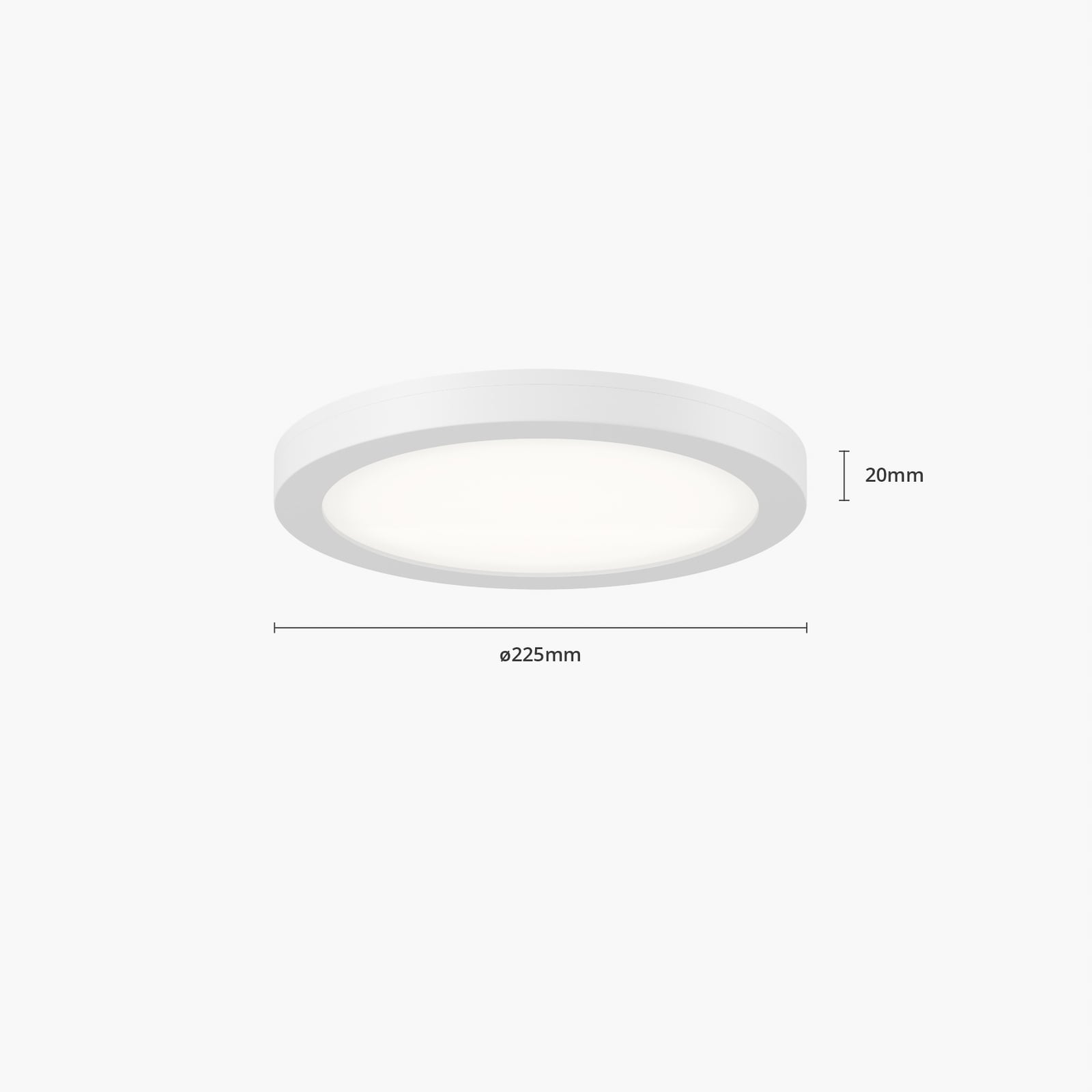LED taklampe Aureka med bevegelsessensor CCT sideprofil