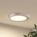 LED taklampe Aureka CCT Ø23 cm sølv aluminium forfra