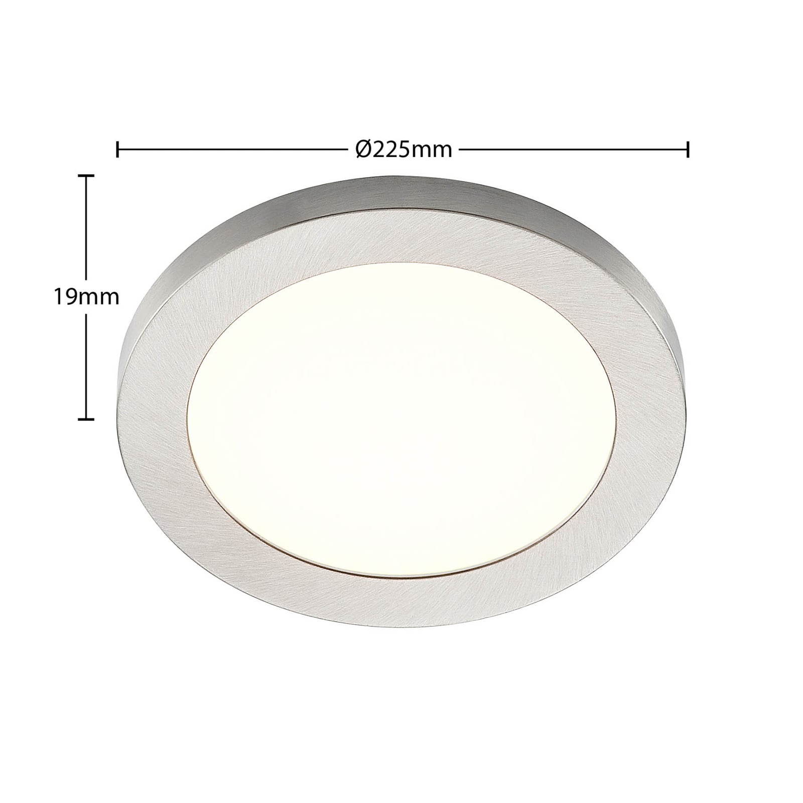 LED taklampe Aureka CCT detalj av aluminium og plast materialer
