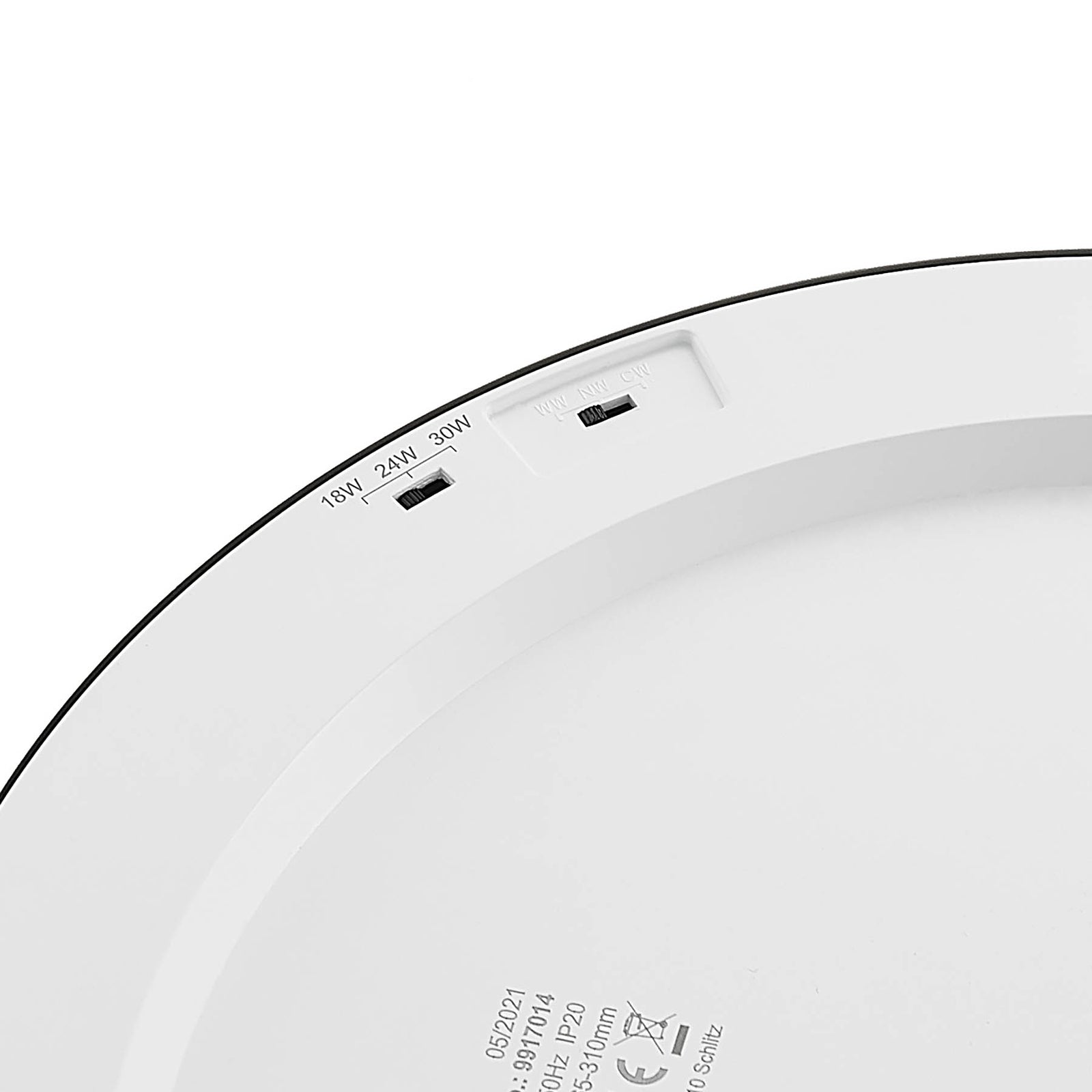 LED taklampe Aureka CCT aluminium sølv Ø33 cm detalj magnetisk ring