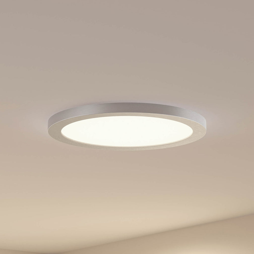 LED taklampe Aureka CCT aluminium sølv Ø33 cm forfra