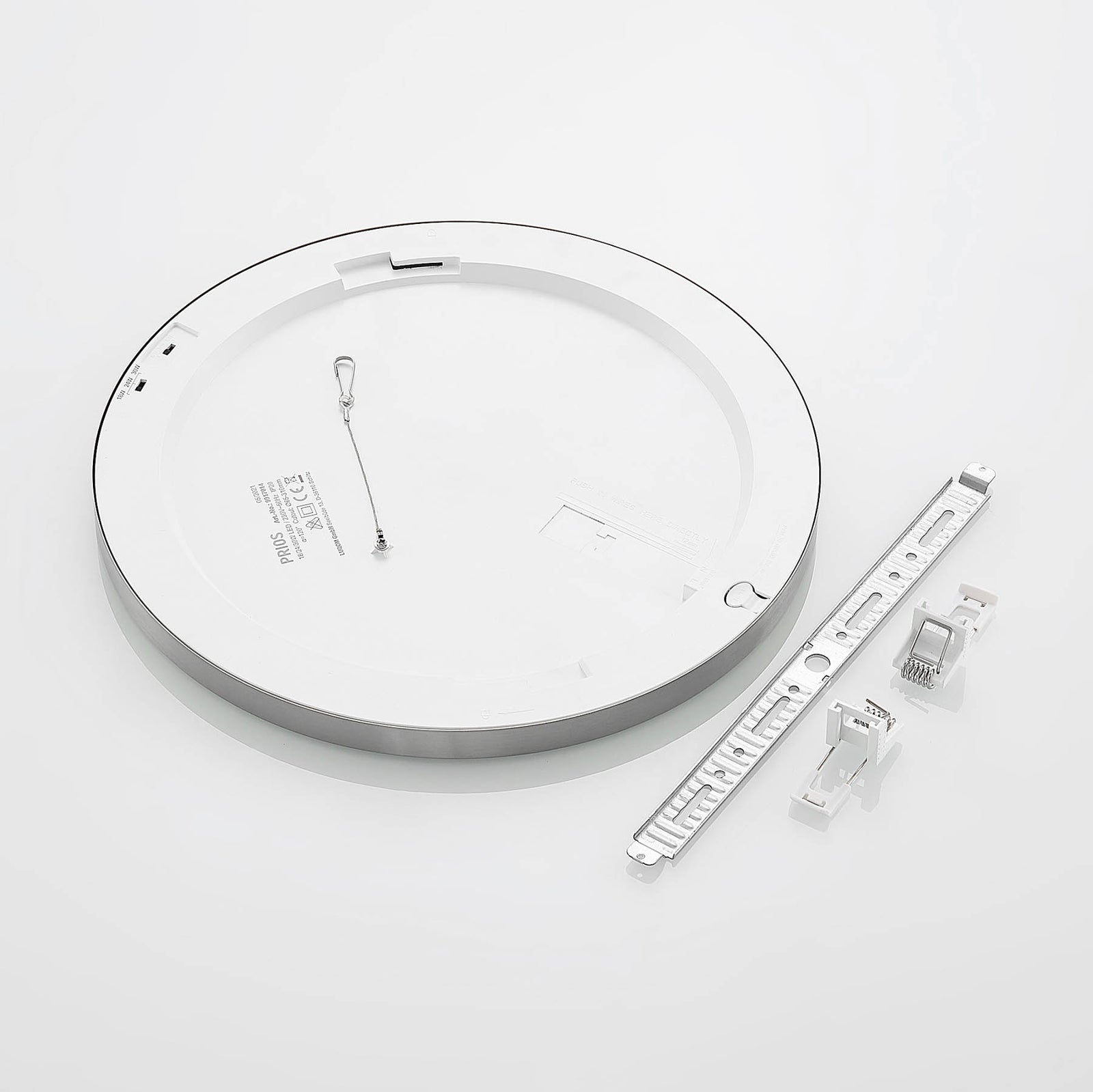 LED taklampe Aureka CCT aluminium sølv Ø33 cm montert i tak