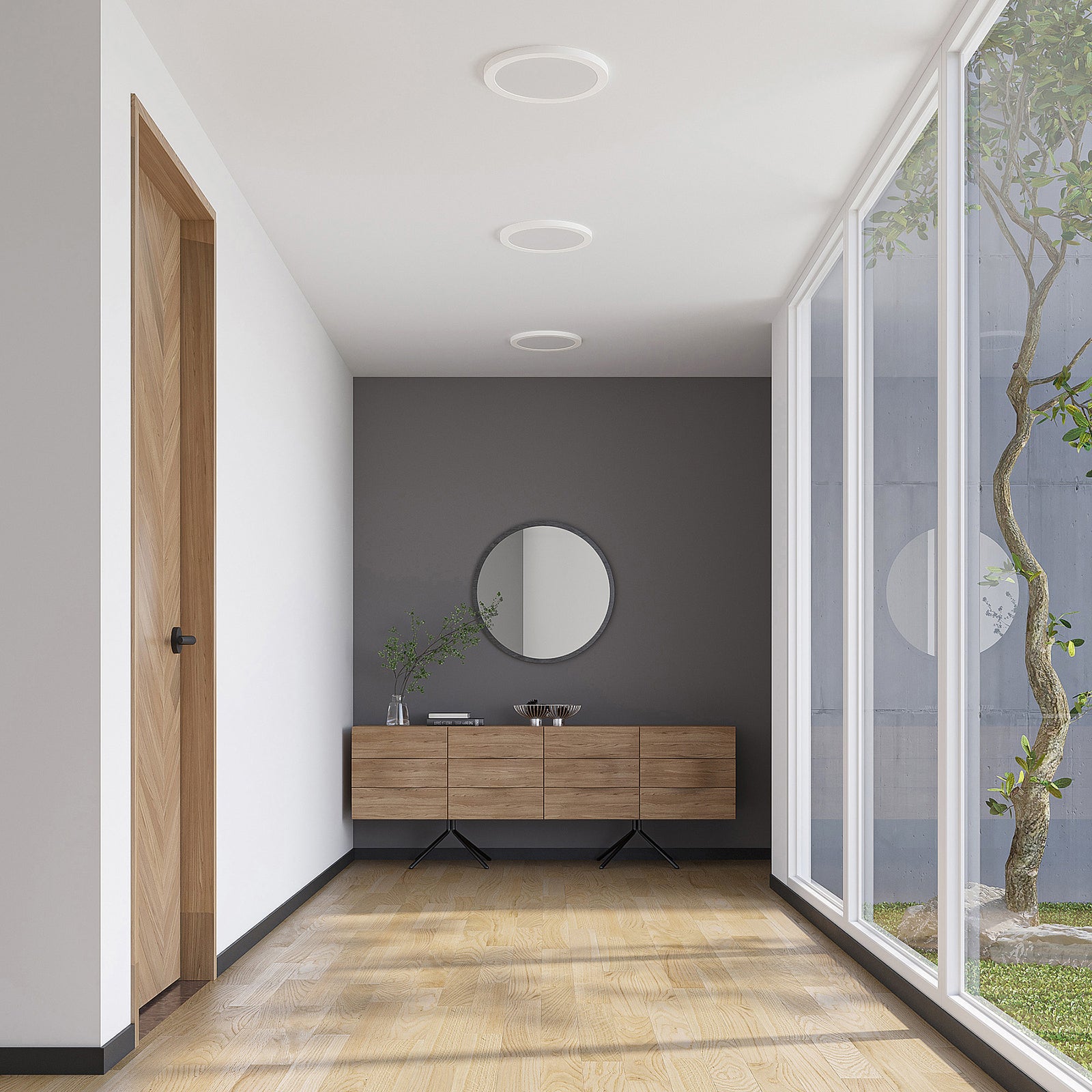Montert LED taklampe Aureka med sensor hvit