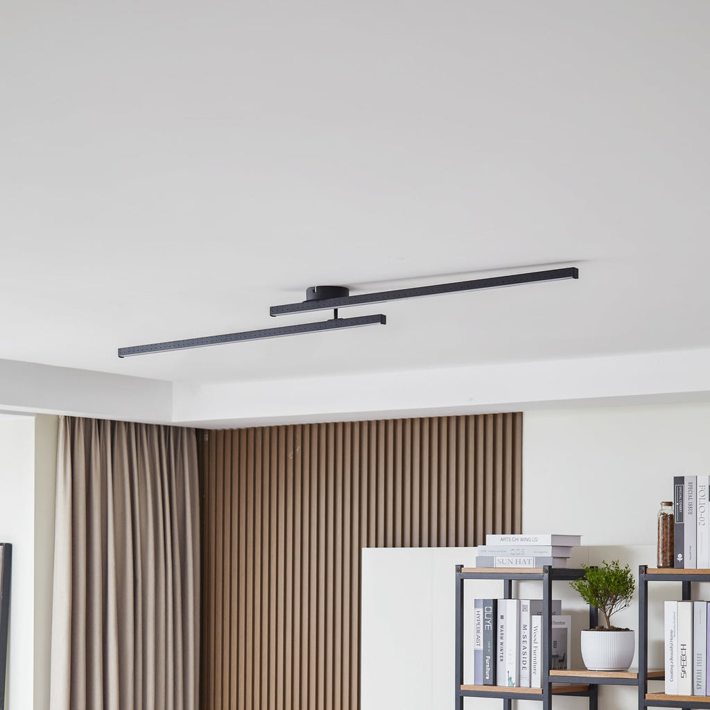 LED taklampe Aurendor svart aluminium 135 cm bakside