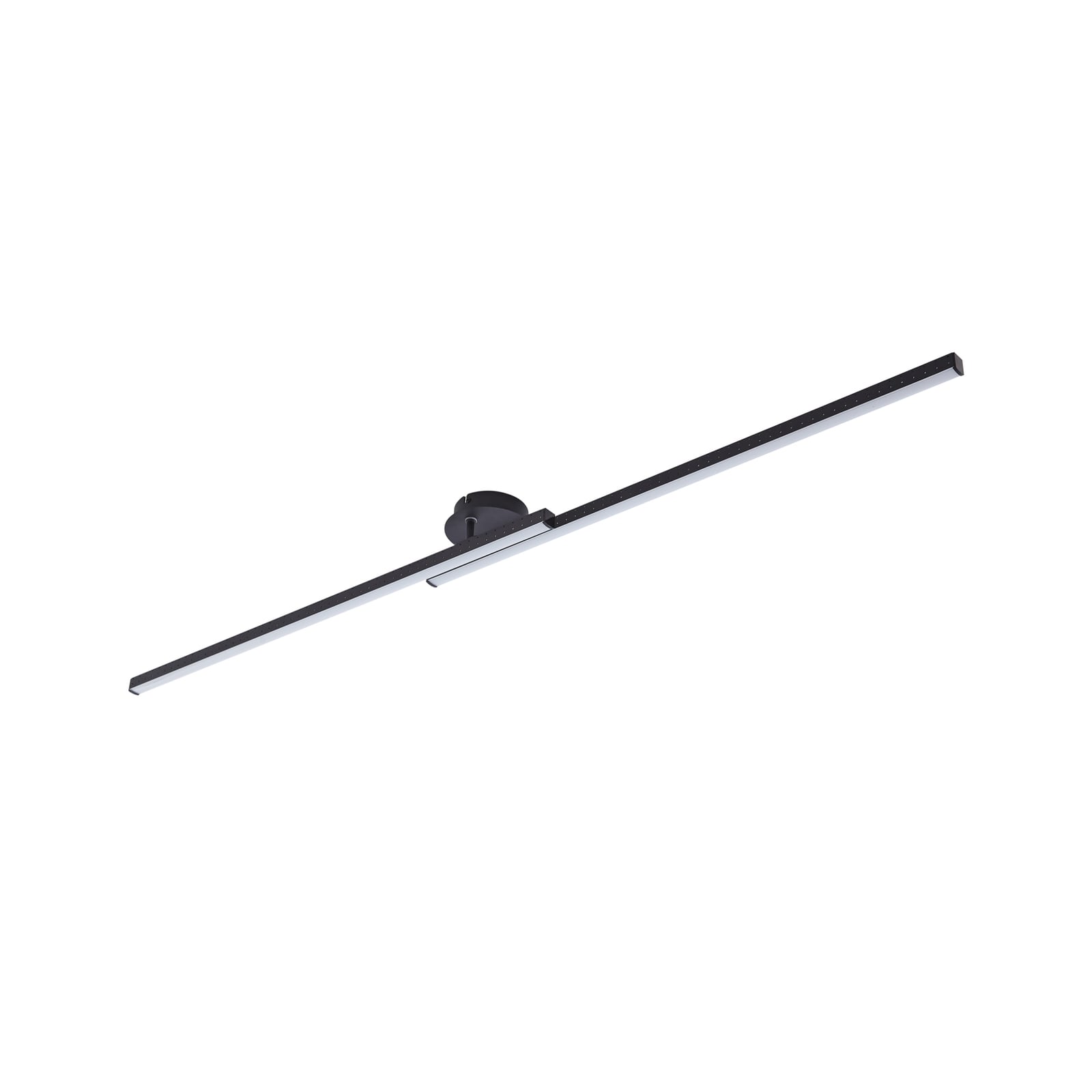 Nærbilde av LED taklampe Aurendor svart aluminium 135 cm detalj