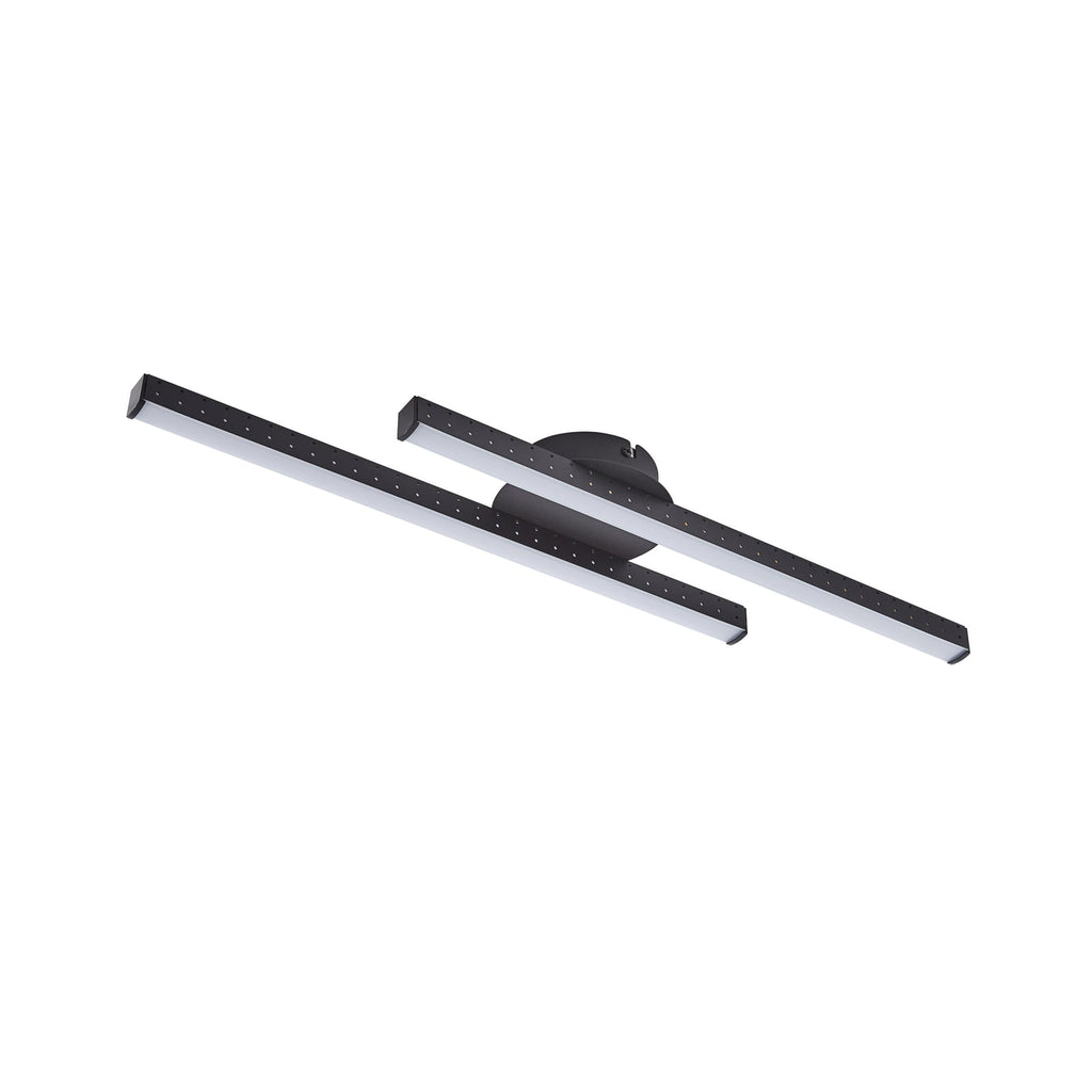 Detalj av LED taklampe Aurendor svart aluminium 60 cm