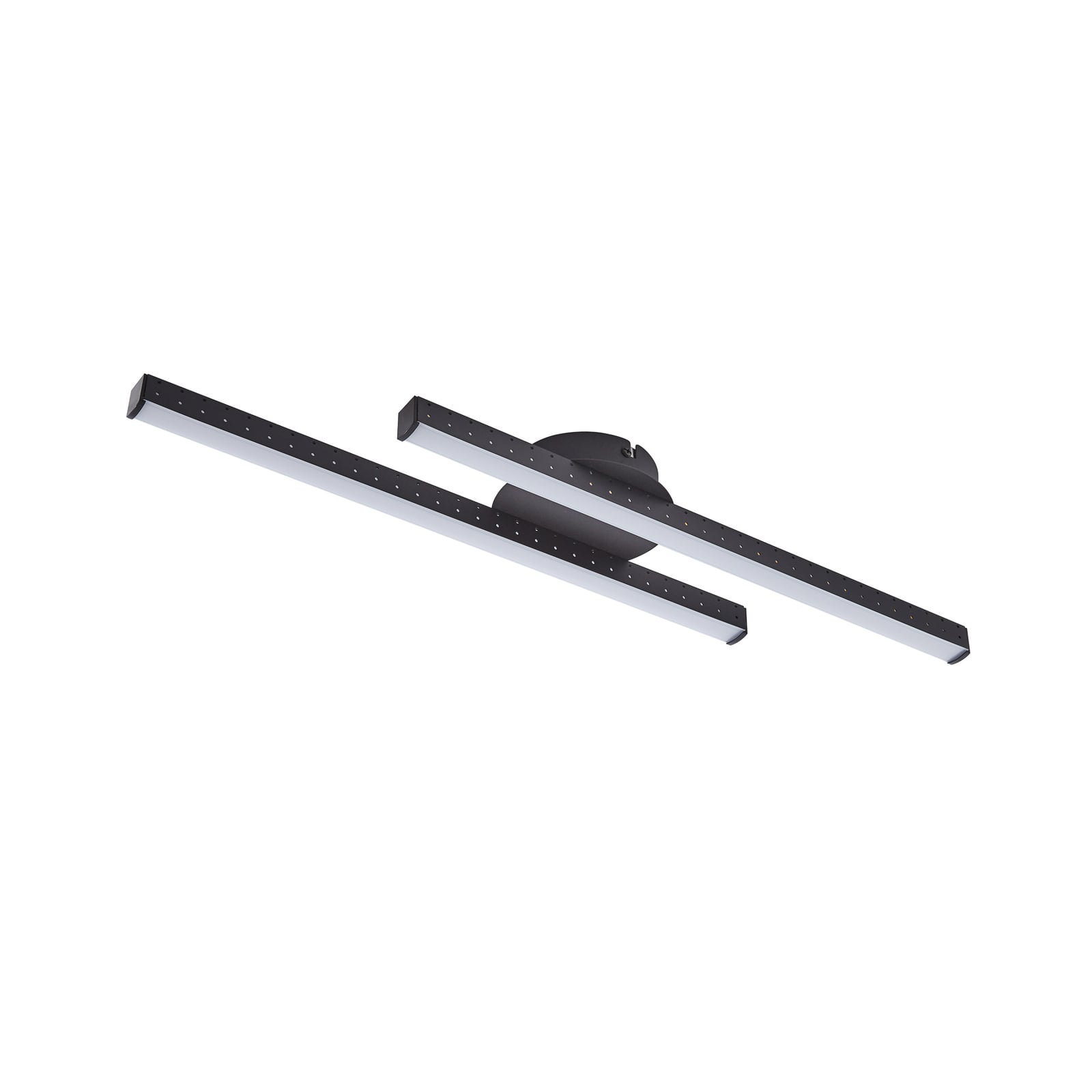 Detalj av LED taklampe Aurendor svart aluminium 60 cm