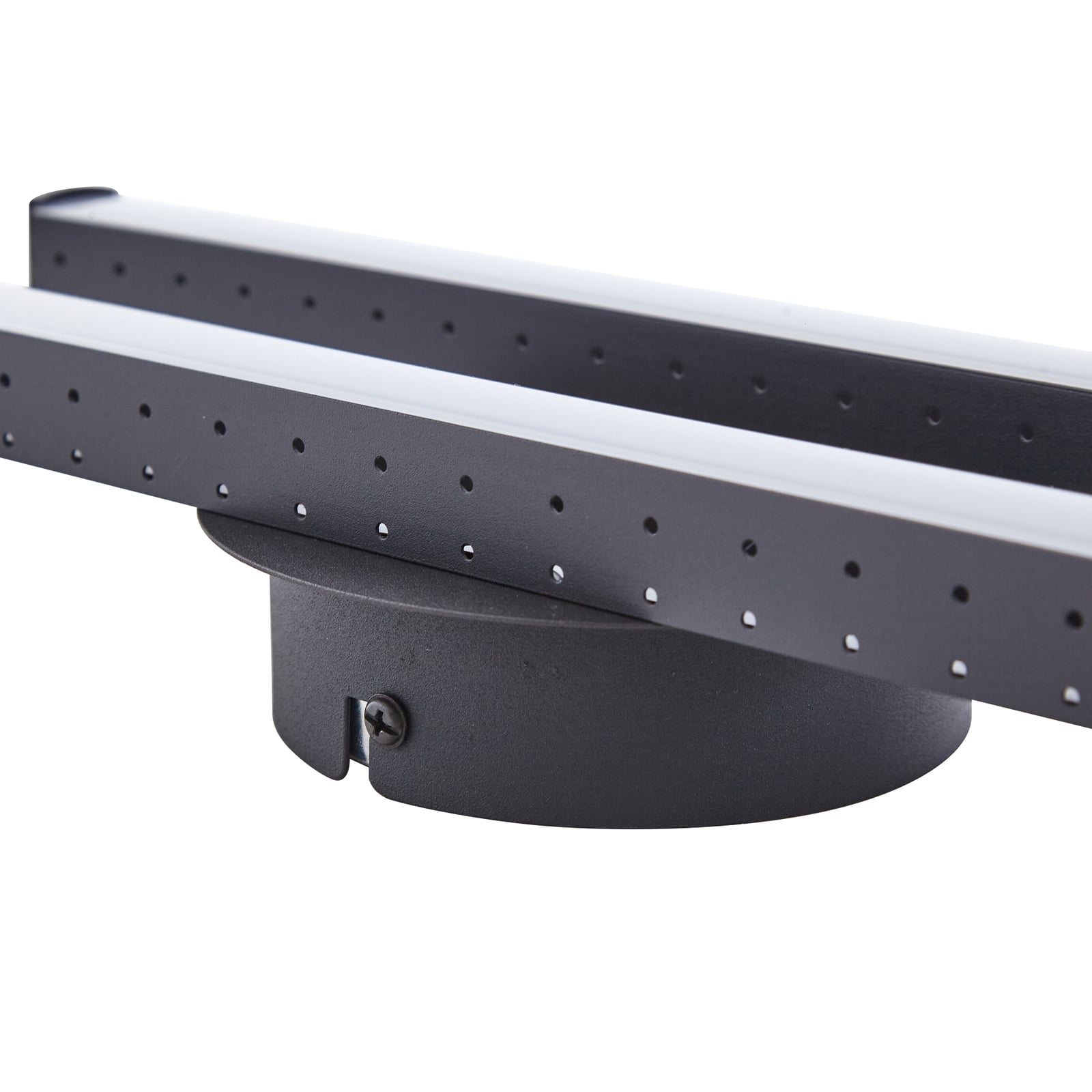 Nærbilde av LED taklampe Aurendor svart aluminium 60 cm lysarmatur