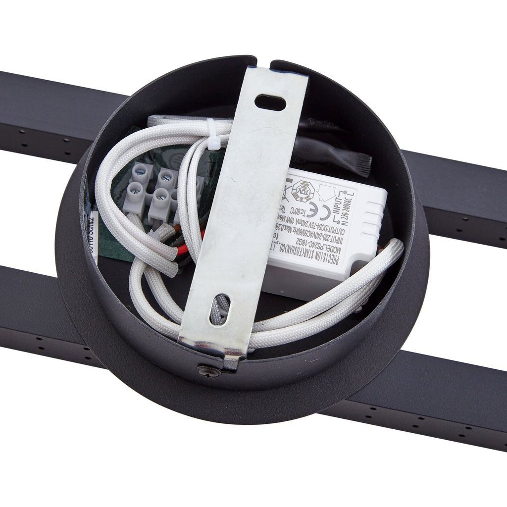LED taklampe Aurendor svart aluminium 60 cm med varm hvit belysning
