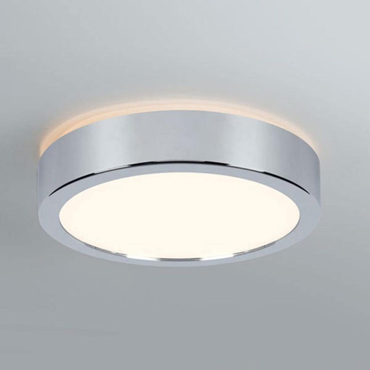 LED taklampe Aviar dimbar krom Ø22 cm IP44 13W forfra