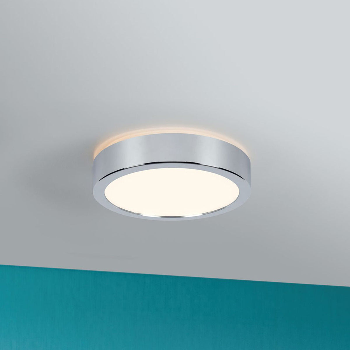 LED taklampe Aviar dimbar krom Ø22 cm IP44 13W bakside
