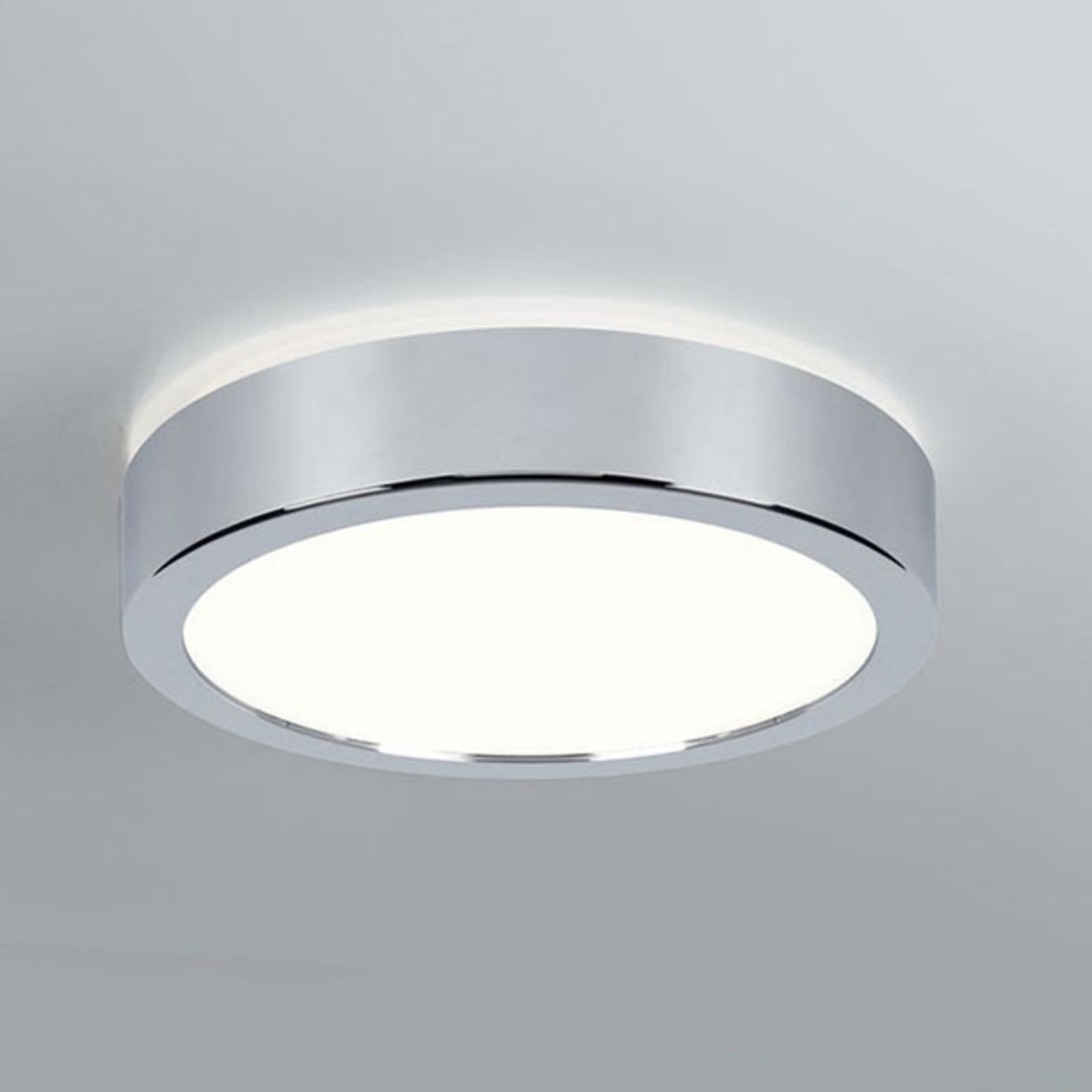 LED taklampe Aviar rund krom Ø22 cm dimbar IP44 4000K forfra